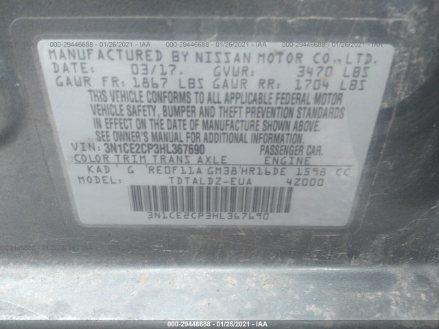 Photo 8 VIN: 3N1CE2CP3HL367690 - NISSAN VERSA NOTE 