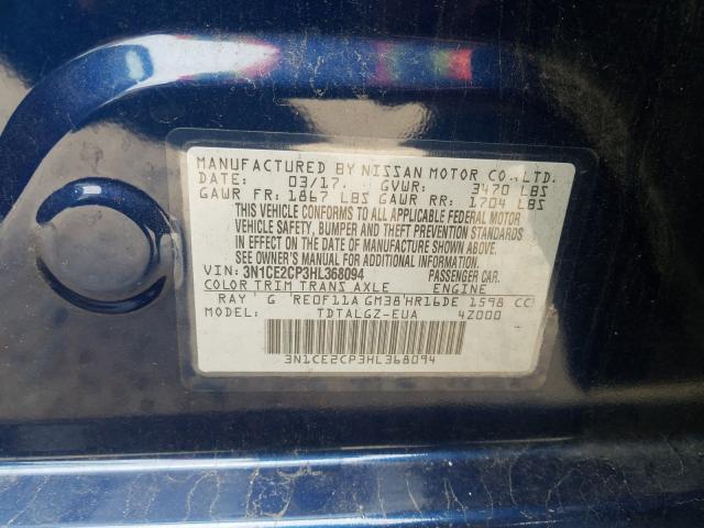 Photo 9 VIN: 3N1CE2CP3HL368094 - NISSAN VERSA NOTE 