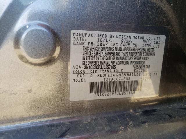 Photo 9 VIN: 3N1CE2CP3JL357165 - NISSAN VERSA NOTE 