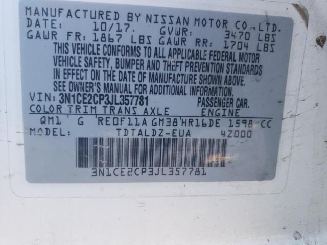 Photo 11 VIN: 3N1CE2CP3JL357781 - NISSAN VERSA 