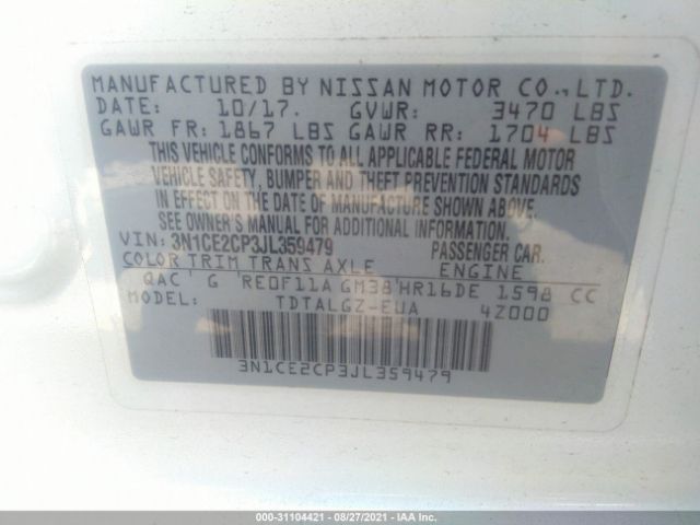 Photo 8 VIN: 3N1CE2CP3JL359479 - NISSAN VERSA NOTE 