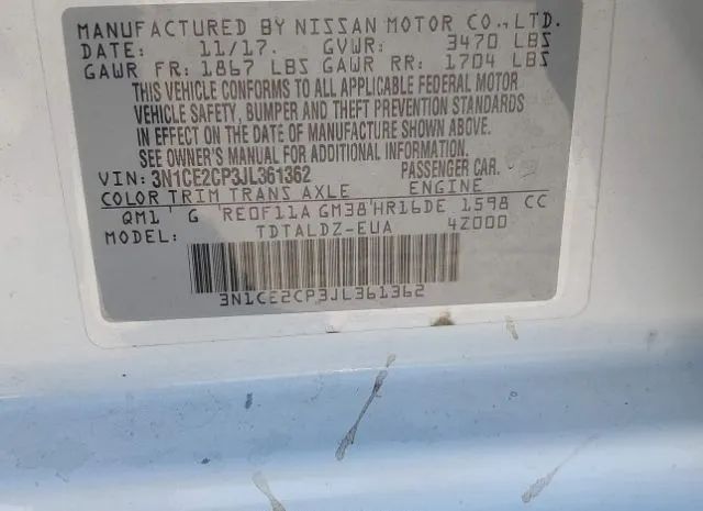 Photo 8 VIN: 3N1CE2CP3JL361362 - NISSAN VERSA NOTE 