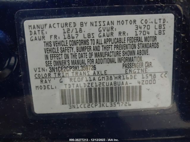 Photo 8 VIN: 3N1CE2CP3KL359726 - NISSAN VERSA NOTE 