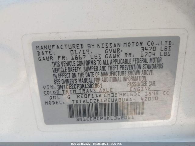 Photo 8 VIN: 3N1CE2CP3KL362061 - NISSAN VERSA NOTE 