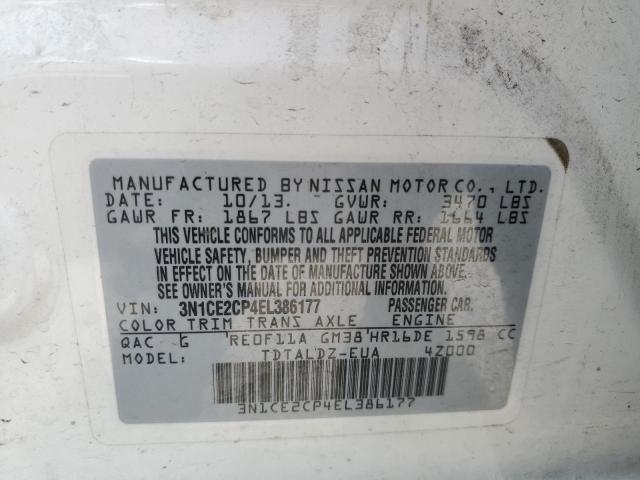 Photo 9 VIN: 3N1CE2CP4EL386177 - NISSAN VERSA NOTE 