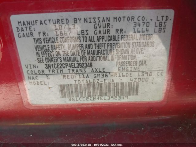 Photo 8 VIN: 3N1CE2CP4EL392349 - NISSAN VERSA NOTE 