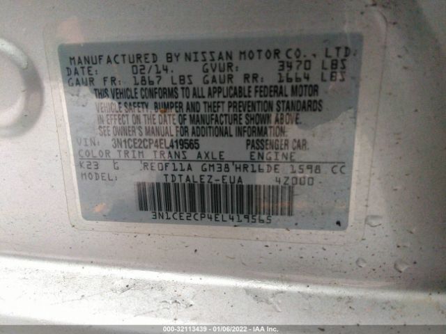 Photo 8 VIN: 3N1CE2CP4EL419565 - NISSAN VERSA NOTE 