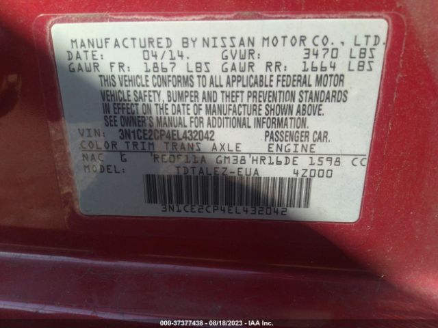 Photo 8 VIN: 3N1CE2CP4EL432042 - NISSAN VERSA NOTE 