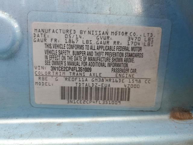 Photo 11 VIN: 3N1CE2CP4FL351009 - NISSAN VERSA NOTE 