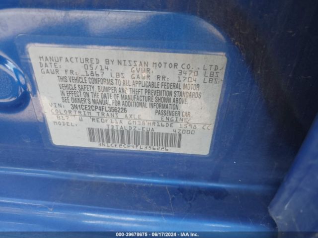 Photo 8 VIN: 3N1CE2CP4FL356226 - NISSAN VERSA NOTE 