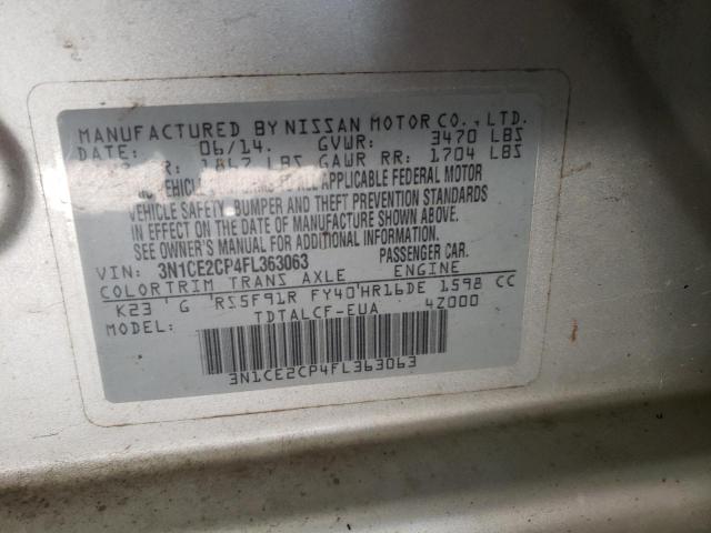 Photo 9 VIN: 3N1CE2CP4FL363063 - NISSAN VERSA NOTE 