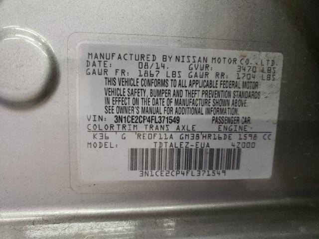 Photo 9 VIN: 3N1CE2CP4FL371549 - NISSAN VERSA NOTE 