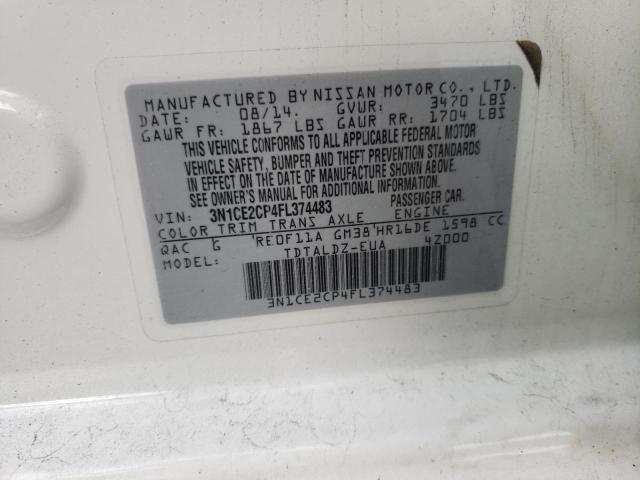 Photo 11 VIN: 3N1CE2CP4FL374483 - NISSAN VERSA NOTE 