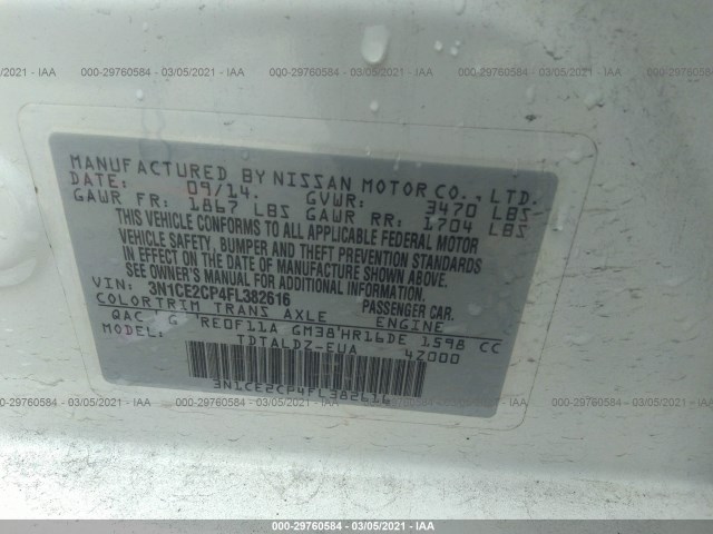 Photo 8 VIN: 3N1CE2CP4FL382616 - NISSAN VERSA NOTE 