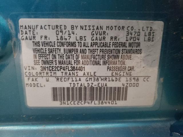 Photo 9 VIN: 3N1CE2CP4FL384401 - NISSAN VERSA NOTE 