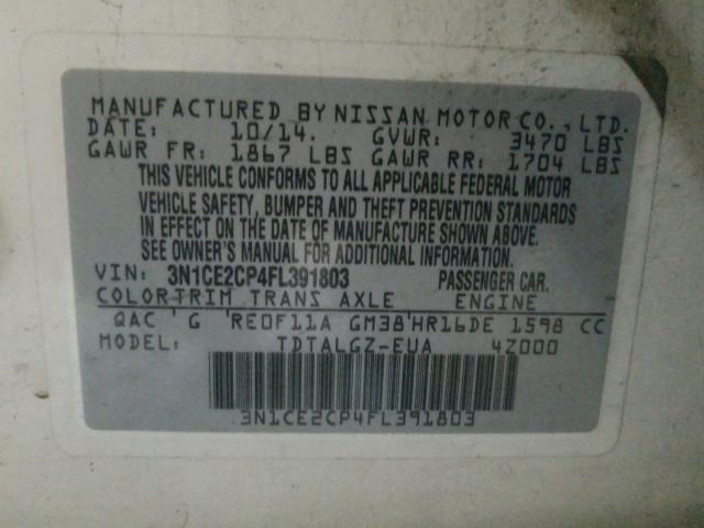 Photo 9 VIN: 3N1CE2CP4FL391803 - NISSAN VERSA NOTE 