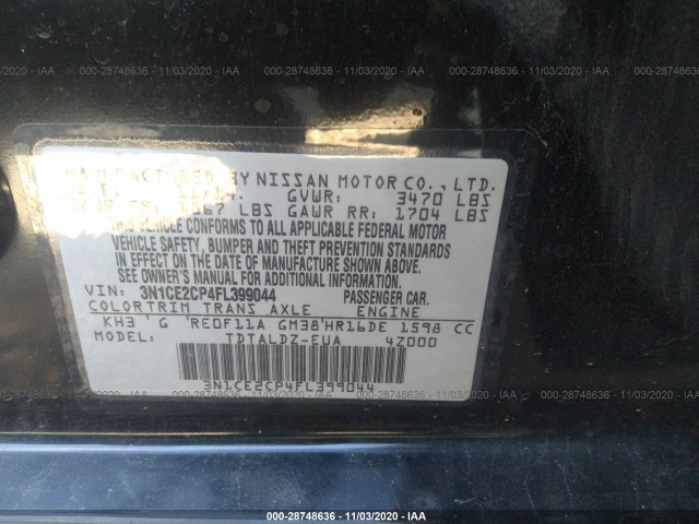 Photo 8 VIN: 3N1CE2CP4FL399044 - NISSAN VERSA NOTE 