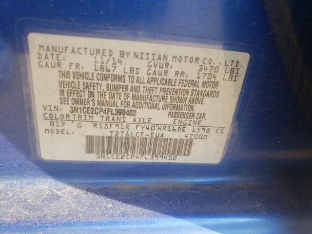 Photo 9 VIN: 3N1CE2CP4FL399402 - NISSAN VERSA NOTE 