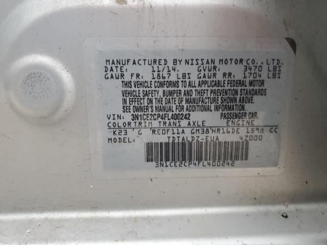 Photo 11 VIN: 3N1CE2CP4FL400242 - NISSAN VERSA NOTE 