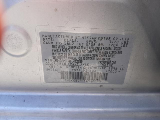 Photo 9 VIN: 3N1CE2CP4FL412259 - NISSAN VERSA NOTE 