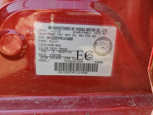 Photo 9 VIN: 3N1CE2CP4FL414500 - NISSAN VERSA NOTE 