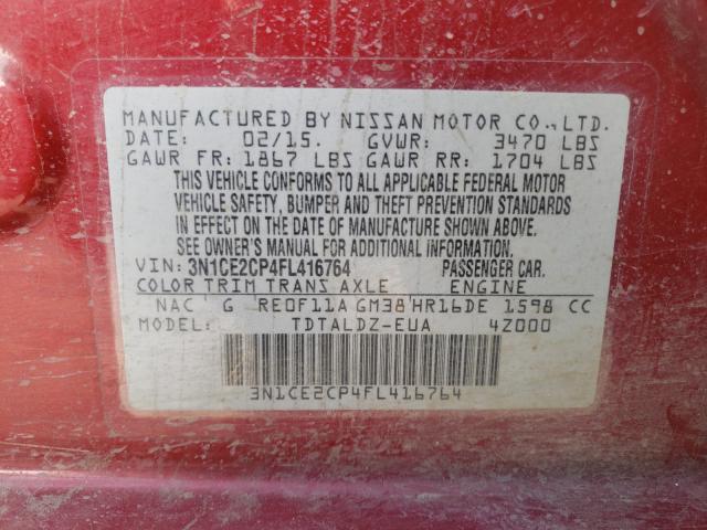 Photo 9 VIN: 3N1CE2CP4FL416764 - NISSAN VERSA NOTE 