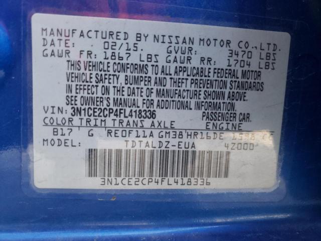 Photo 11 VIN: 3N1CE2CP4FL418336 - NISSAN VERSA NOTE 