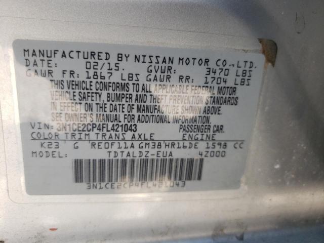 Photo 12 VIN: 3N1CE2CP4FL421043 - NISSAN VERSA NOTE 