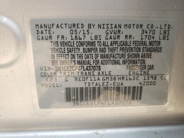 Photo 9 VIN: 3N1CE2CP4FL437078 - NISSAN VERSA NOTE 