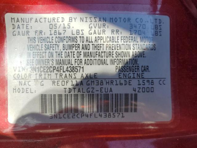 Photo 11 VIN: 3N1CE2CP4FL438571 - NISSAN VERSA NOTE 