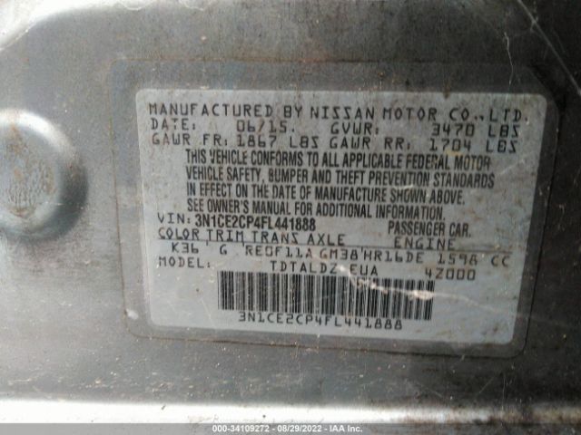 Photo 8 VIN: 3N1CE2CP4FL441888 - NISSAN VERSA NOTE 