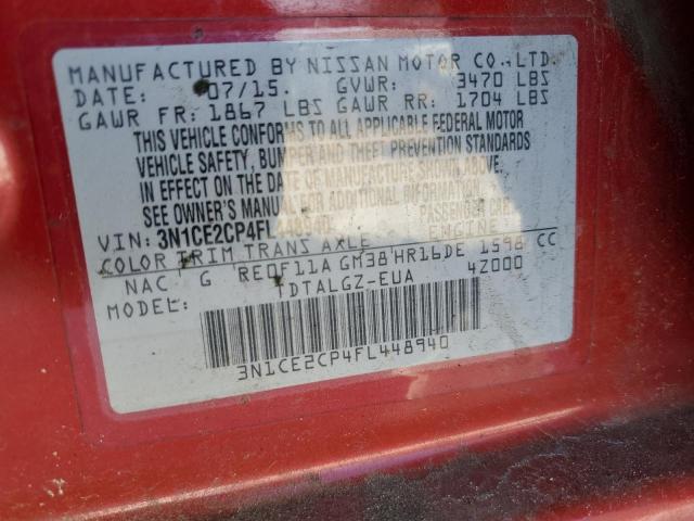 Photo 11 VIN: 3N1CE2CP4FL448940 - NISSAN VERSA 