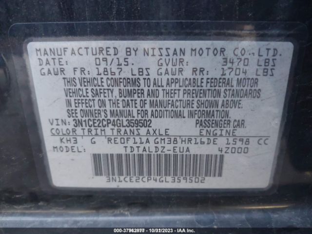 Photo 8 VIN: 3N1CE2CP4GL359502 - NISSAN VERSA NOTE 