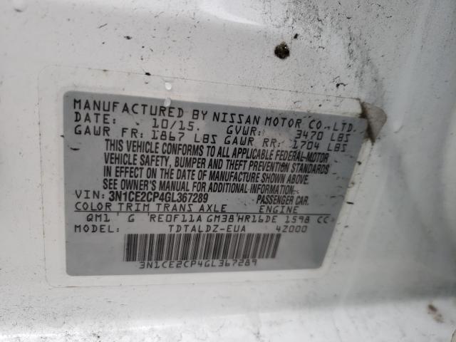 Photo 9 VIN: 3N1CE2CP4GL367289 - NISSAN VERSA NOTE 