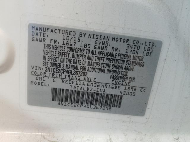 Photo 9 VIN: 3N1CE2CP4GL367292 - NISSAN VERSA-NOTE 