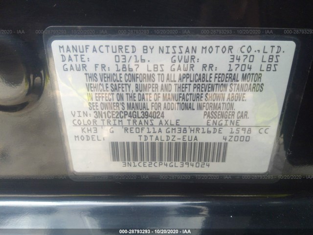 Photo 8 VIN: 3N1CE2CP4GL394024 - NISSAN VERSA NOTE 