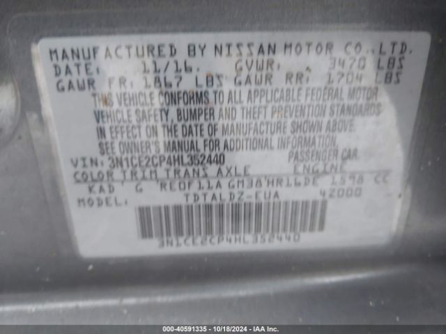 Photo 8 VIN: 3N1CE2CP4HL352440 - NISSAN VERSA NOTE 