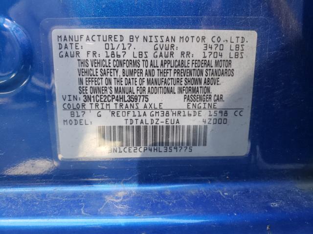 Photo 9 VIN: 3N1CE2CP4HL359775 - NISSAN VERSA 