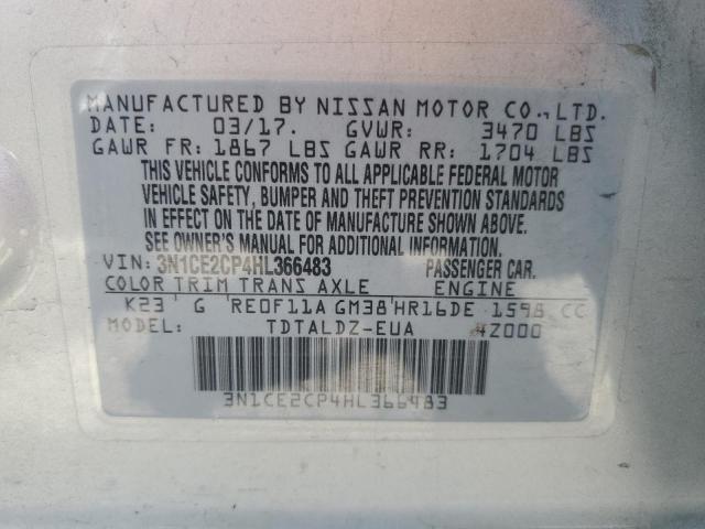 Photo 12 VIN: 3N1CE2CP4HL366483 - NISSAN VERSA 