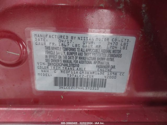 Photo 8 VIN: 3N1CE2CP4HL370310 - NISSAN VERSA NOTE 