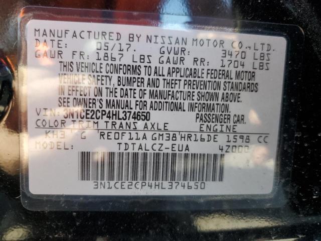 Photo 12 VIN: 3N1CE2CP4HL374650 - NISSAN VERSA 