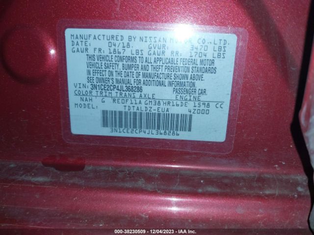 Photo 8 VIN: 3N1CE2CP4JL368286 - NISSAN VERSA NOTE 