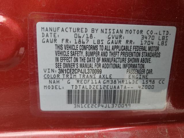 Photo 9 VIN: 3N1CE2CP4JL370099 - NISSAN VERSA NOTE 