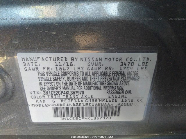 Photo 8 VIN: 3N1CE2CP4KL357970 - NISSAN VERSA NOTE 