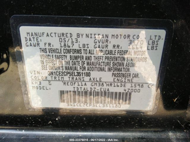 Photo 8 VIN: 3N1CE2CP5EL351180 - NISSAN VERSA NOTE 