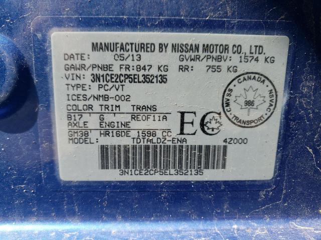 Photo 9 VIN: 3N1CE2CP5EL352135 - NISSAN VERSA NOTE 