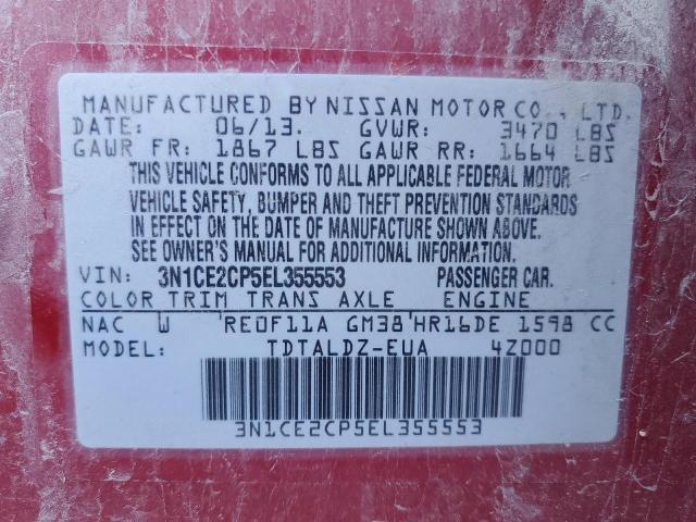 Photo 11 VIN: 3N1CE2CP5EL355553 - NISSAN VERSA NOTE 