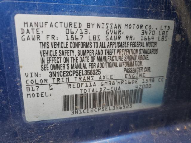 Photo 9 VIN: 3N1CE2CP5EL356525 - NISSAN VERSA NOTE 