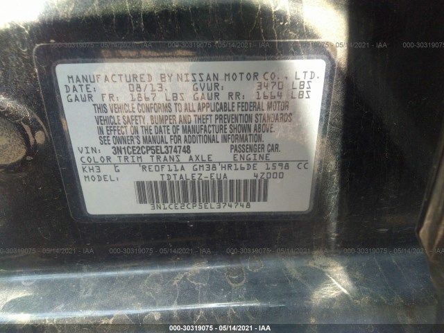 Photo 8 VIN: 3N1CE2CP5EL374748 - NISSAN VERSA NOTE 