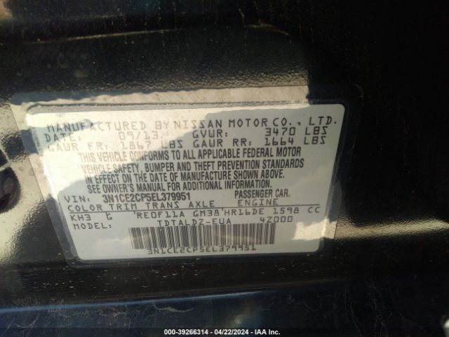 Photo 8 VIN: 3N1CE2CP5EL379951 - NISSAN VERSA NOTE 